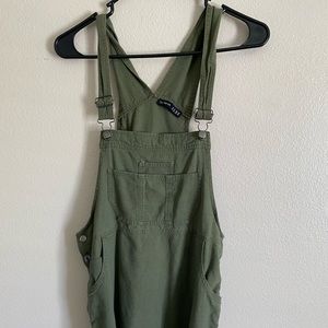 Green overall dress